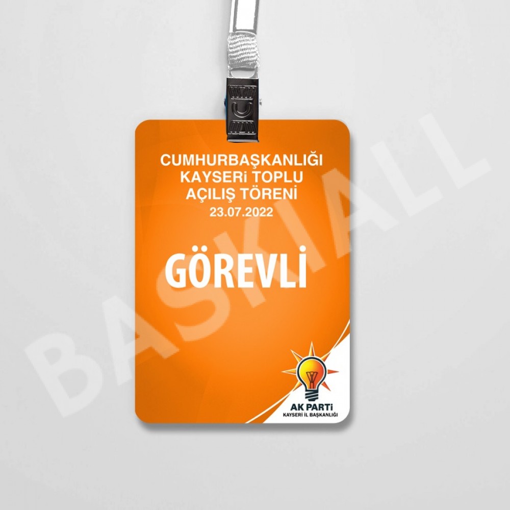 Yaka Kartı / 9*13 cm / PVC Kaplı