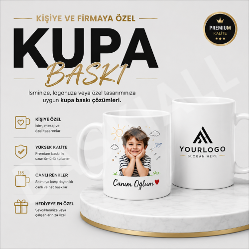 Kupa Baskı / Beyaz